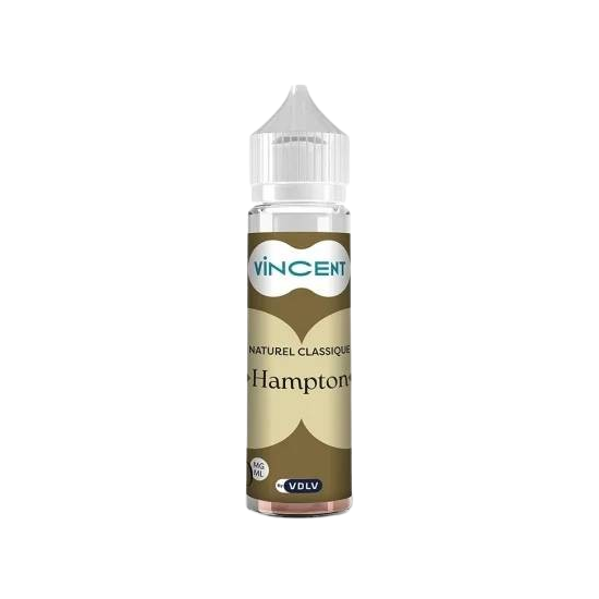 HAMPTON de chez Vincent 50ml. Tabac blond rappelant le foin et la feuille de tabac séchée.