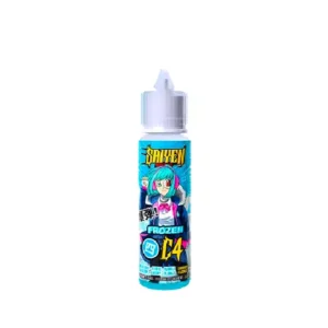 Frozen C4 – Saiyen Vapors 50ML. Bubble-gum, Cerise, petites baies rouges de Goji et une forte fraicheur.